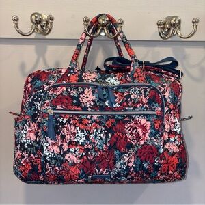 Vera Bradley Cabbage Rose Weekender Travel Bag in Performance Twill